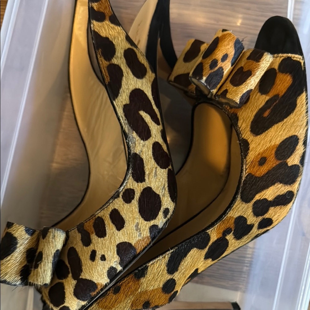 Leopard Print Bow Women's Shoes